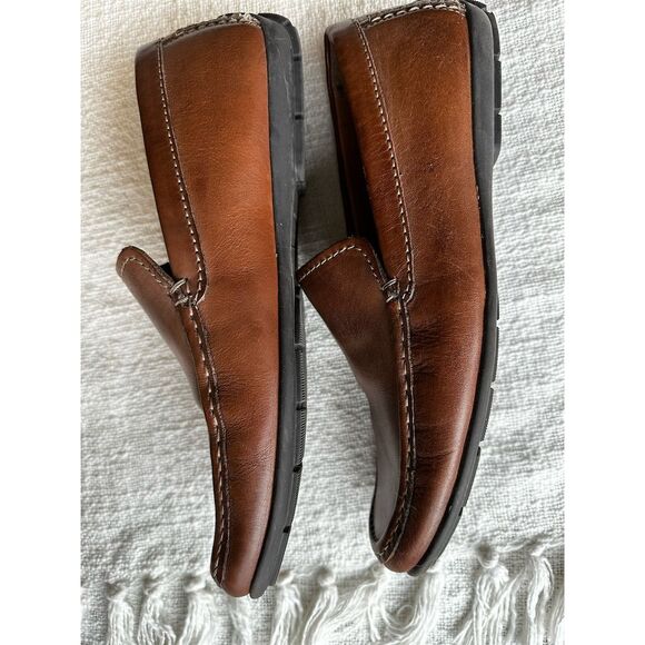 Alfani Men's Brown Leather Slip-On Dress Loafers Size 11 - Picture 3 of 5